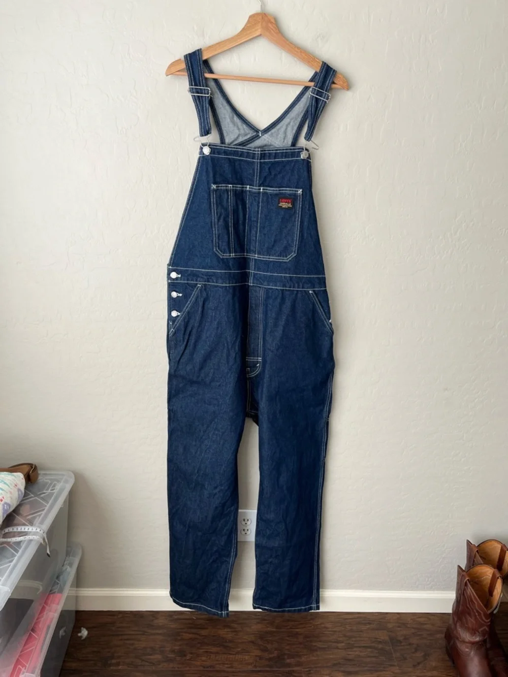 Levi’s Men’s RT Carpenter 100% Cotton Denim Dark Wash Overalls Size XL